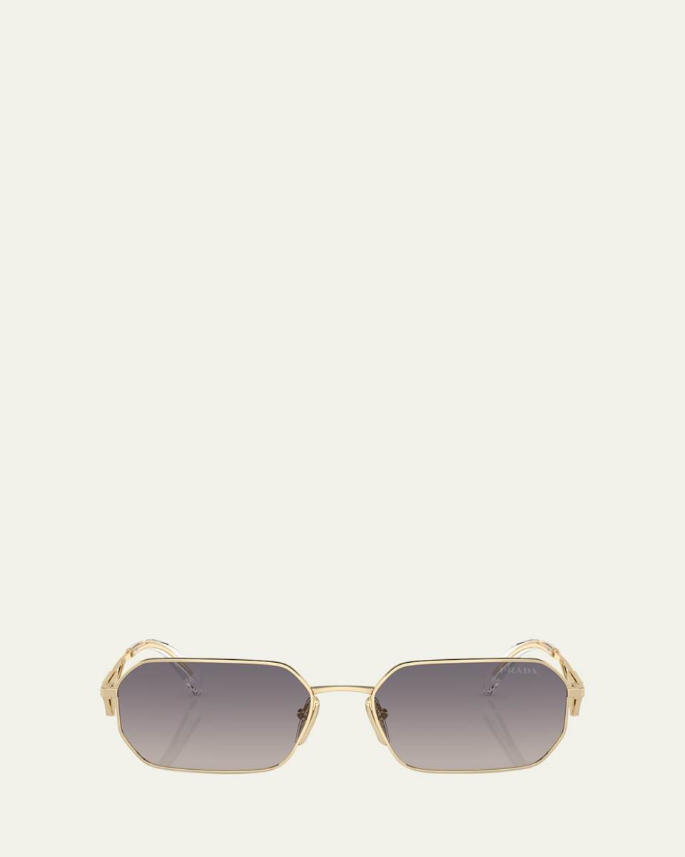 Geometric Steel Rectangle Sunglasses